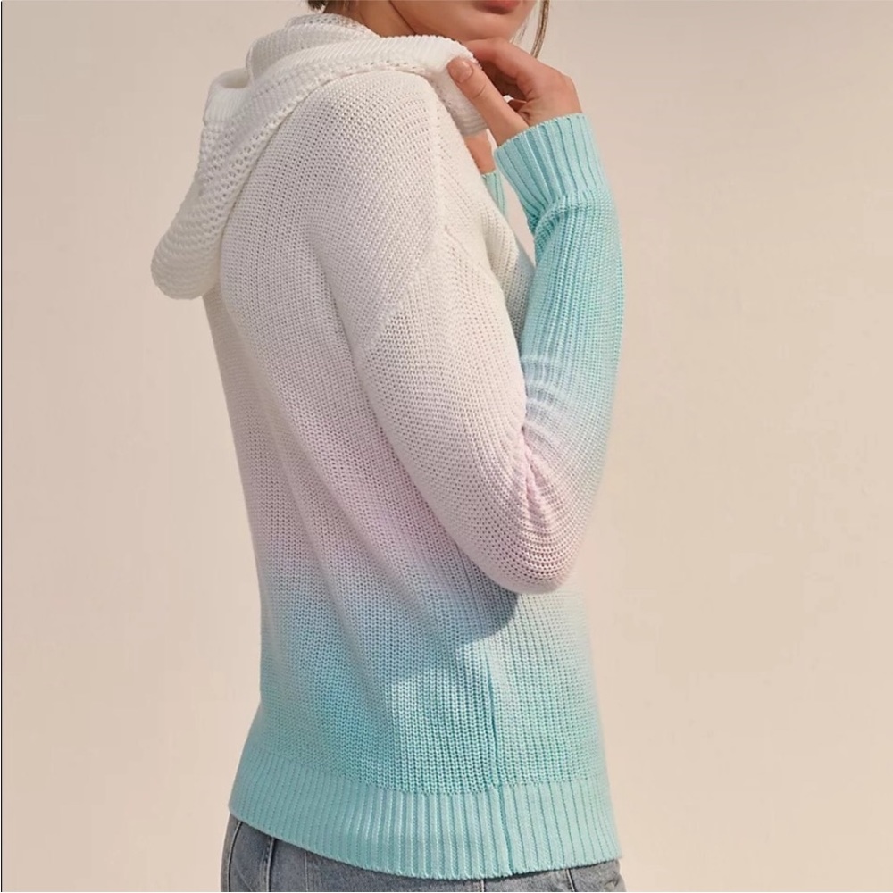 Anthropologie Galicia Ombre Hooded Sweater Size Small Blue Pink Pastel Girl
